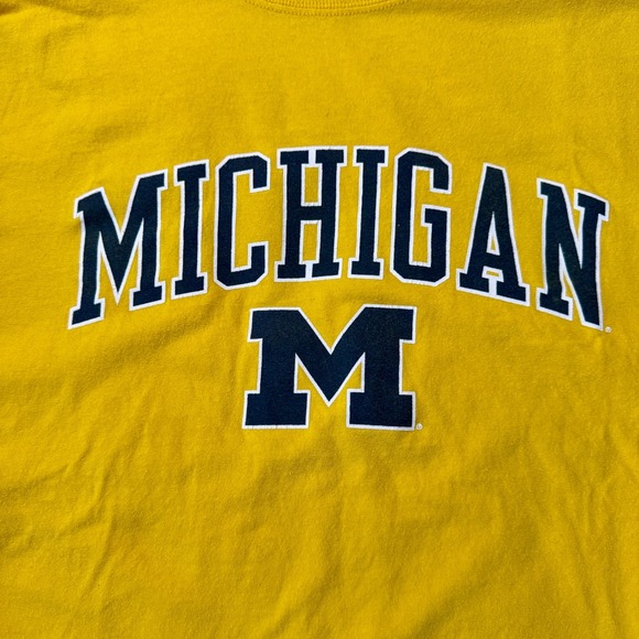 Champion Michigan Wolverines T-Shirt Mens Large Yellow NCAA Graphic Tee - Picture 3 of 6